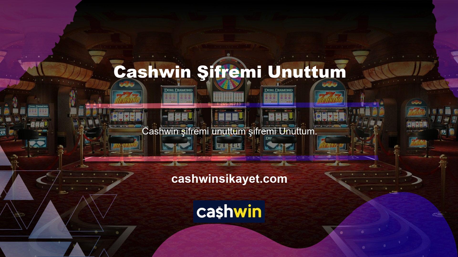 Tüm bahis sitelerinde olduğu gibi Cashwin şifrenizi unutmanız durumunda hesabınızı silmez
