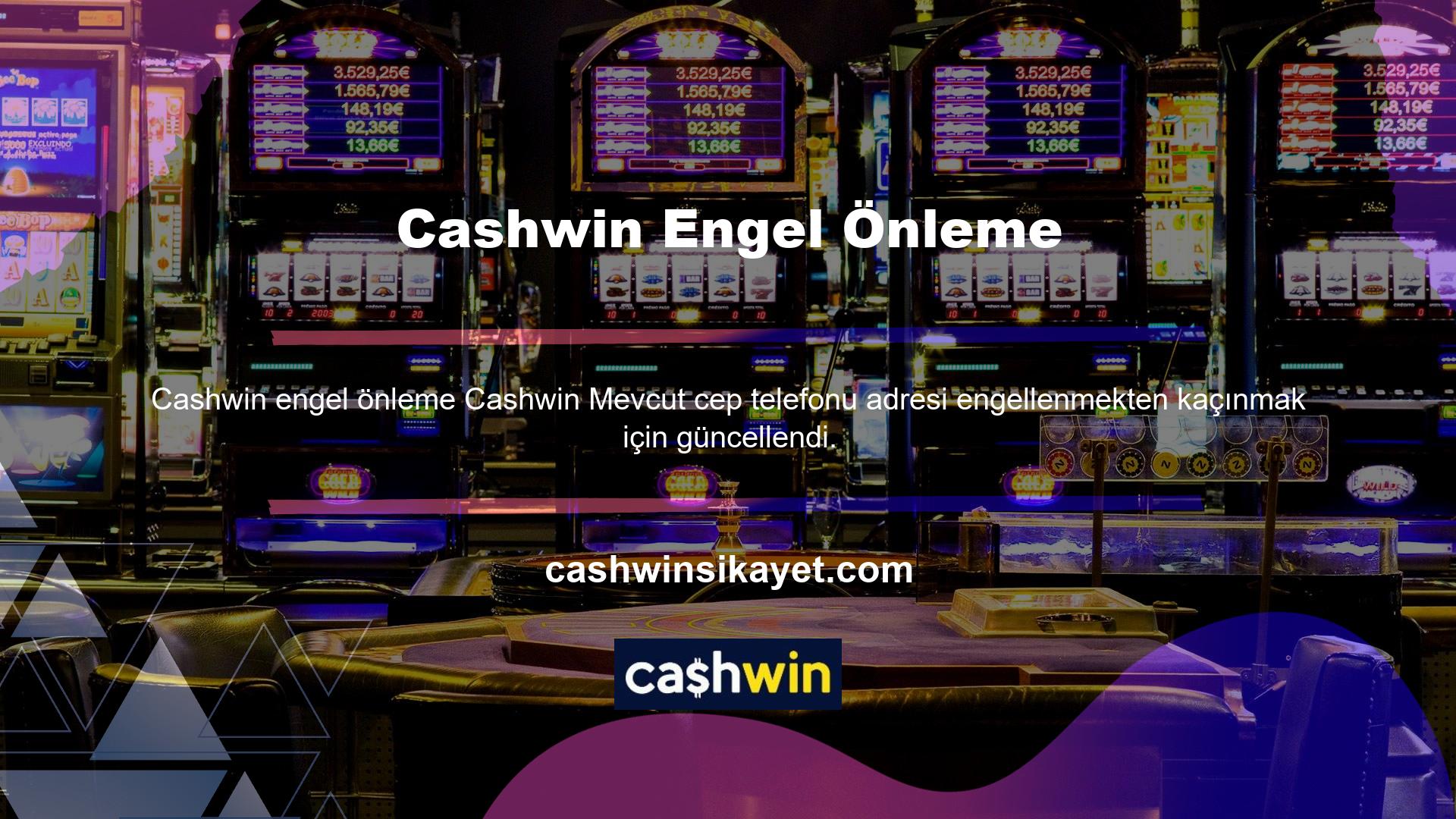 Cashwin Mevcut cep telefonu giriş adresi